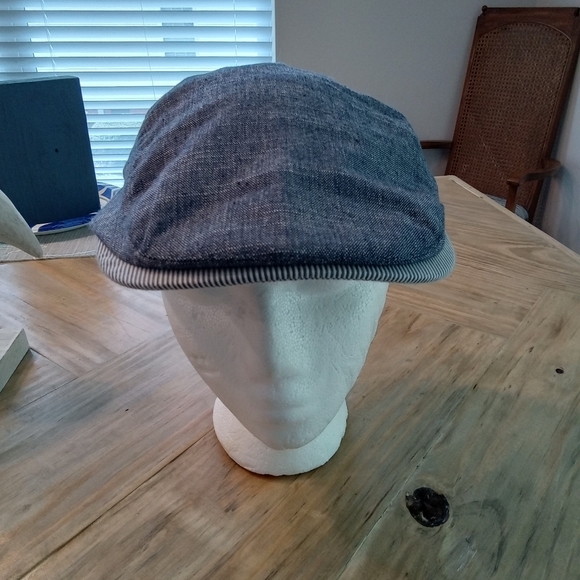 Men's Blue Flat Cap Chambray Blue Denim - Picture 1 of 9